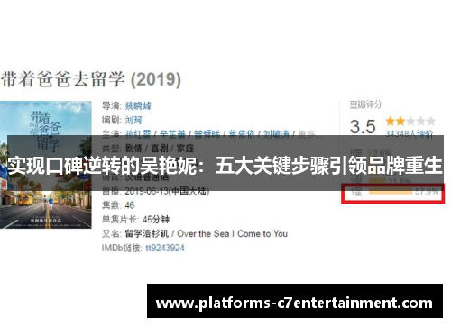 实现口碑逆转的吴艳妮:五大关键步骤引领品牌重生 实现口碑逆转的吴艳妮:五大关键步骤引领品牌重生