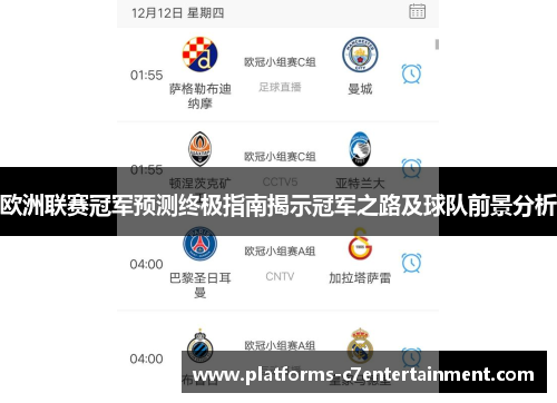 欧洲联赛冠军预测终极指南揭示冠军之路及球队前景分析 欧洲联赛冠军预测终极指南揭示冠军之路及球队前景分析